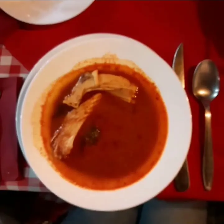 Snimak serviranja tople riblje čorbe